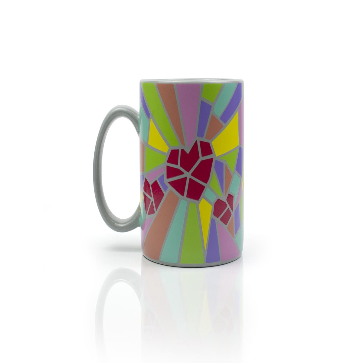 2020 Sidewalk Chalk Inspired Mosaic Heart Ceramic Coffee Mug | Holds 16 Ounces