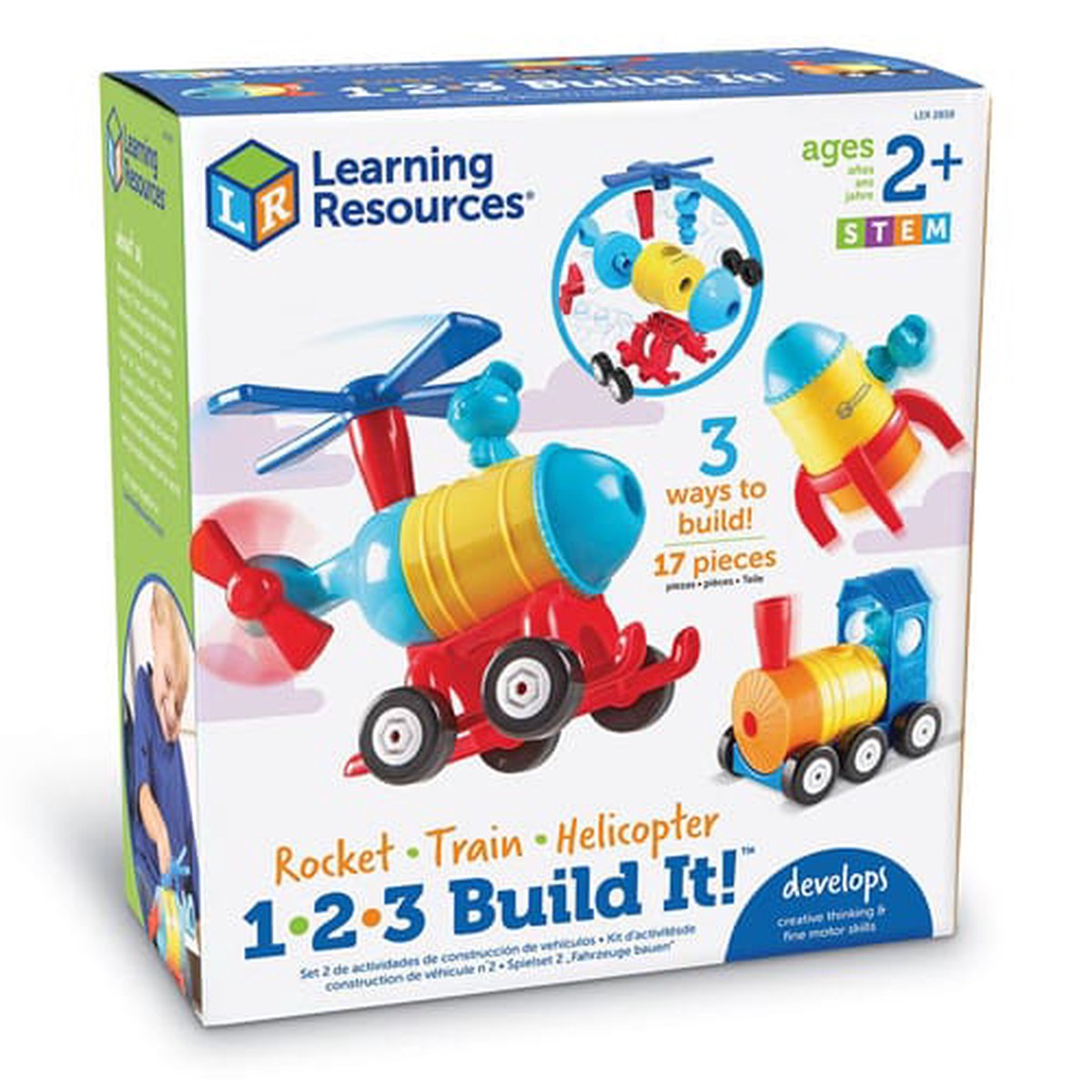 1-2-3 Build It! Rocket-Train-Helicopter